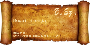 Budai Szonja névjegykártya